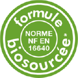 Logo rond vert formule biosourcée