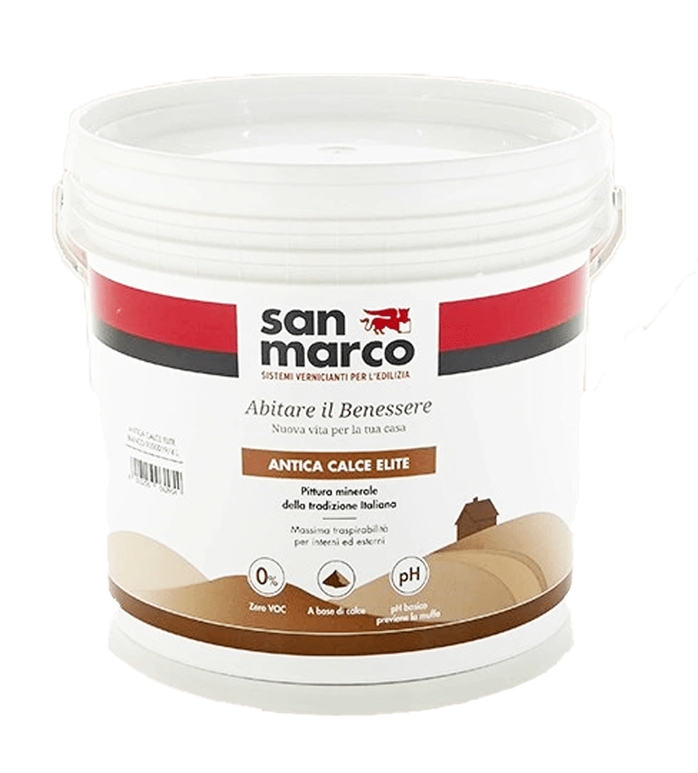Parmi les produits durables et naturels, les enduits et peintures à la chaux de San Marco sont des références.